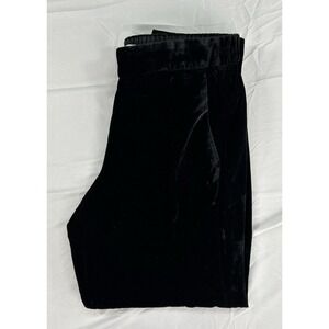 NWT J.CREW Women's Black Velvet Dress Pant Stretch Pockets Elastic Waist Tapered